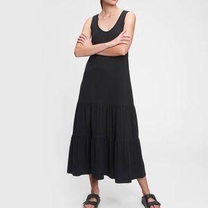 Gap Navy/White Sleeveless Tiered Maxi Dress XS